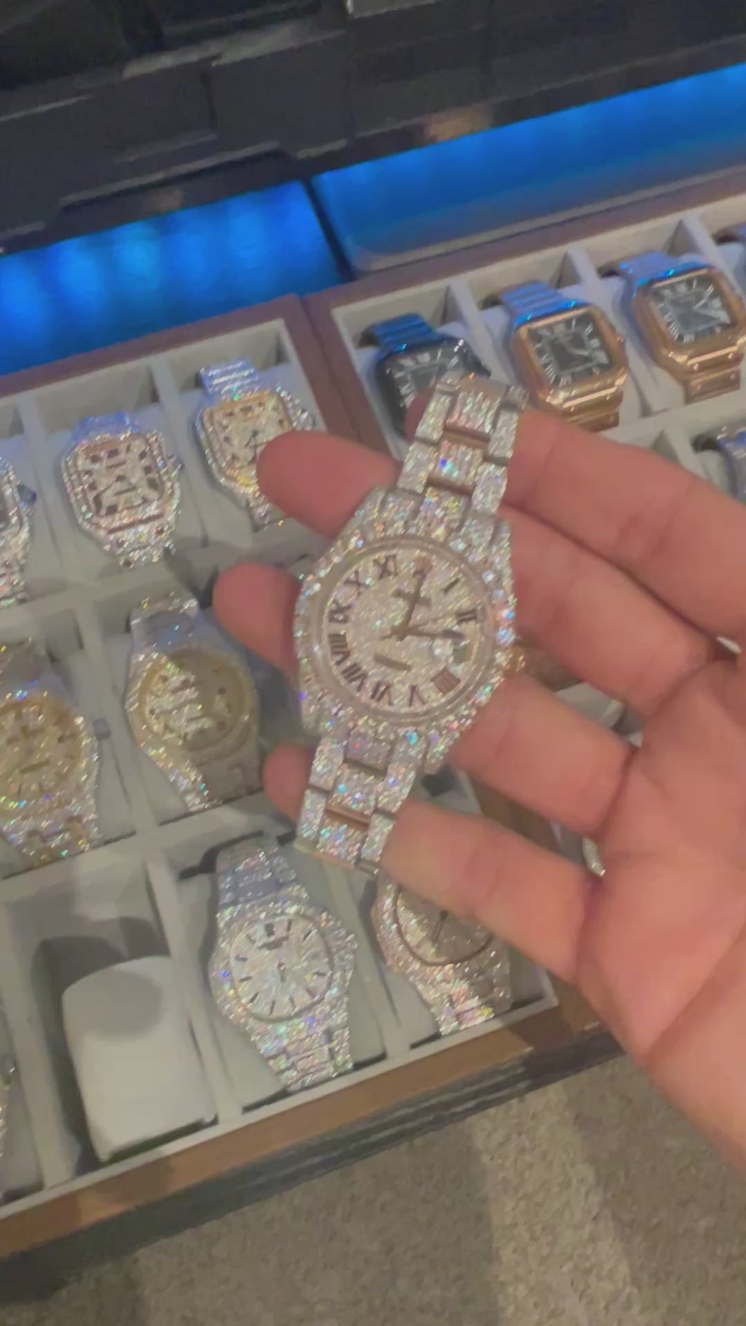 VVS CUSTOM DIAMOND WATCH 1.1CT